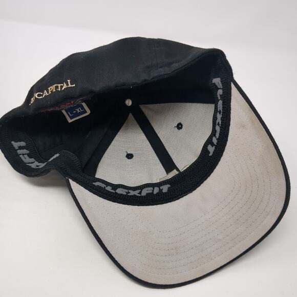 In Capital Fitted Baseball Cap Black XL Embroidered Lightweight Flexfit Yupoong - Picture 7 of 9